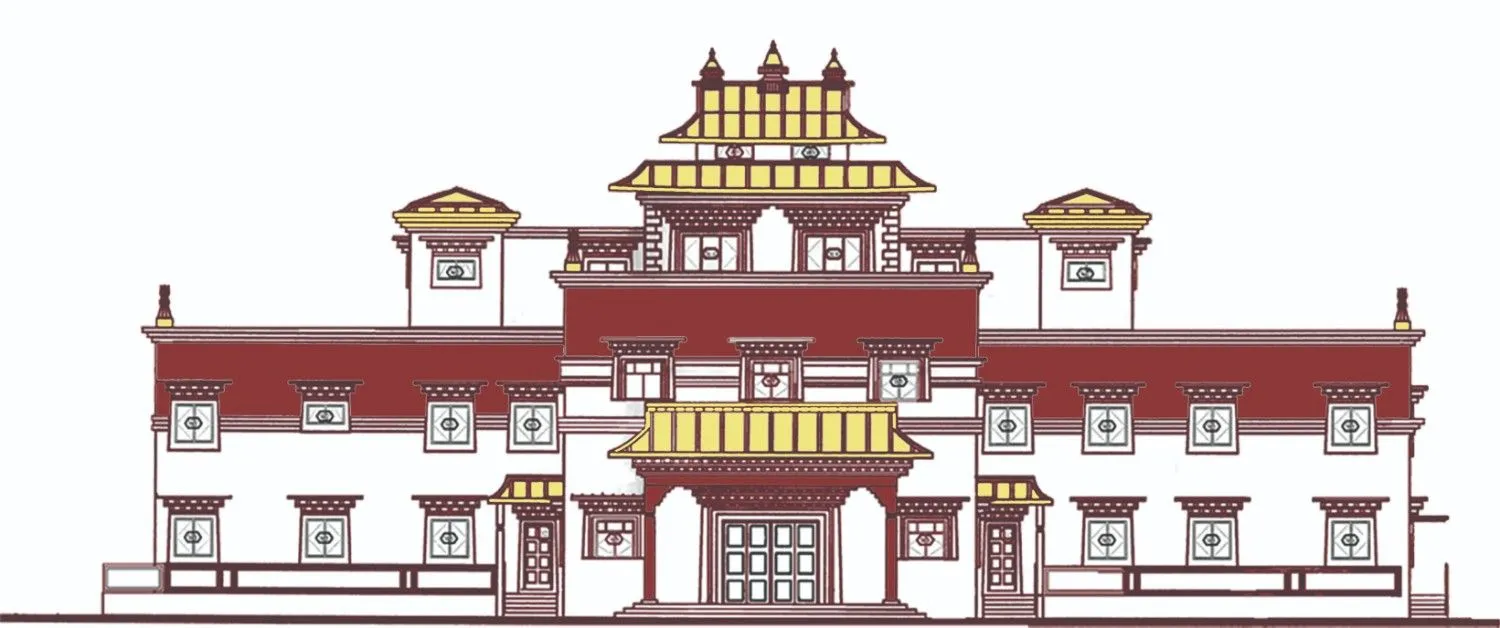 Architectural elevation of the planned NBBS monastery